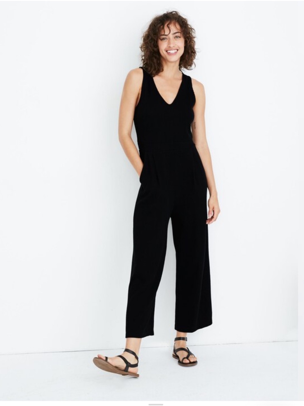 Madewell Texture & Thread Jacquard Keyhole Jumpsuit